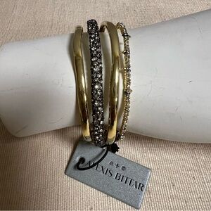 Alexis Bittar Encrusted Orbiting Cuff Bracelet Gold NWT